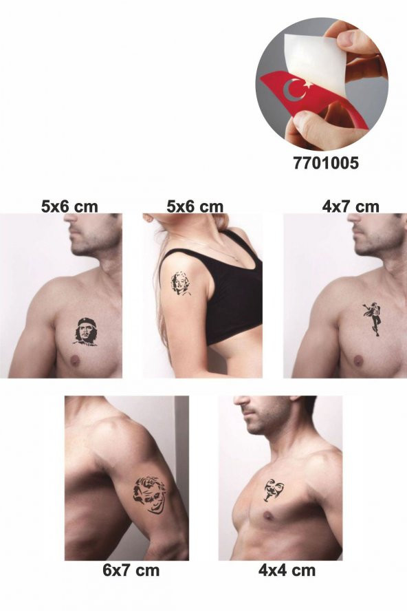 Popüler Simalar 5 Adet  Geçici Dövme Kına Şablonu - 2
