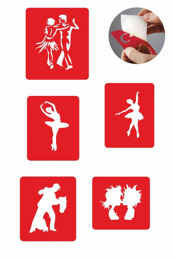 Ruhun Dansı 5 Adet  Geçici Dövme Kına Şablonu ürün görseli 1