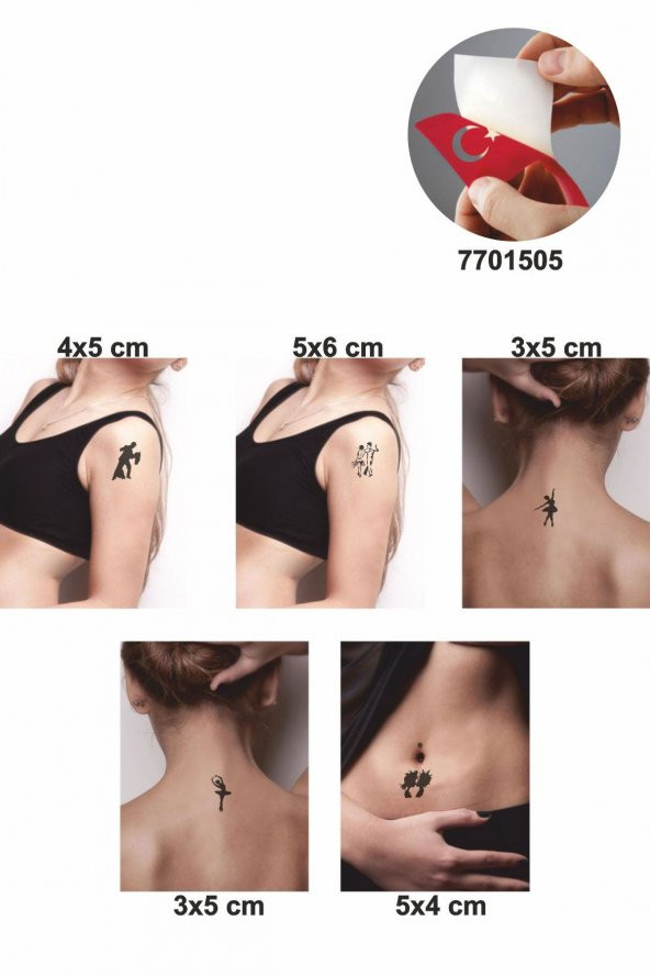 Ruhun Dansı 5 Adet  Geçici Dövme Kına Şablonu - Resim 2