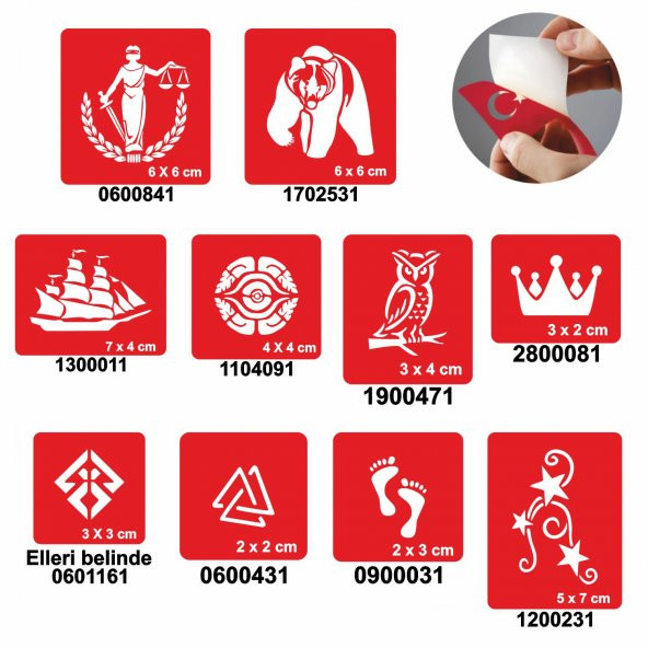 Adil Dünya 10 Adet Geçici Dövme Kına Şablonu - Resim 2