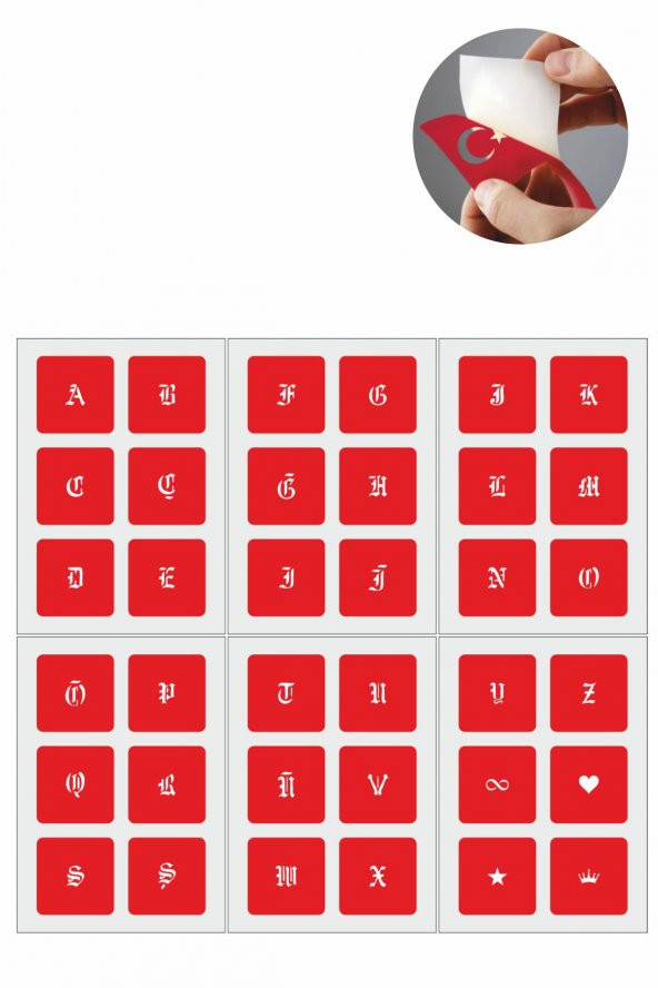 Küçük Boy Gotik Font Harf  Şablonu 6 Sayfa 1.5 CM ürün görseli 1