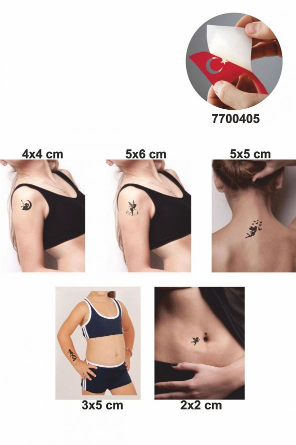 Melek Dünyası 5 Adet  Geçici Dövme Kına Şablonu - 2