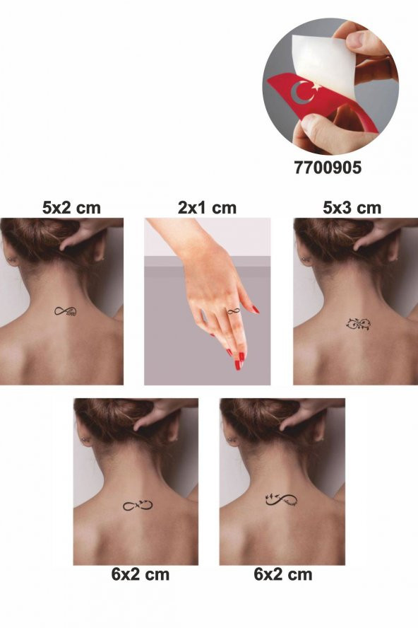Sonsuzluklar 5 Adet  Geçici Dövme Kına Şablonu - 2