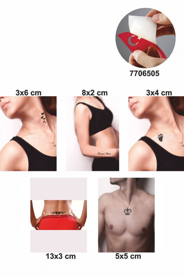 Anı Yaşa 5 Adet  Geçici Dövme Kına Şablonu - Resim 2