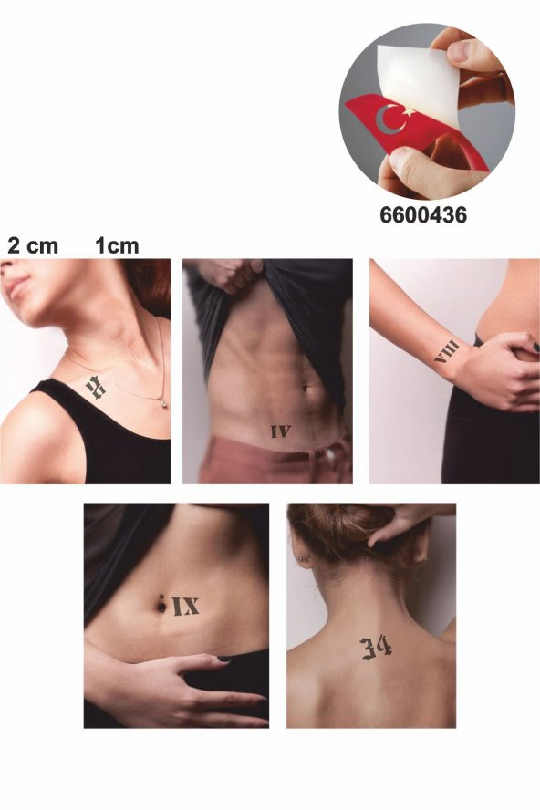 Gotik Rakam Dövmesi Roma Rakamı ve Sayı Şablonu ürün görseli 1