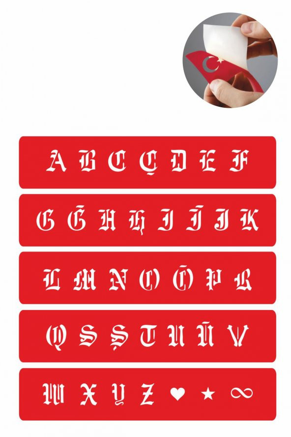 Büyük Boy Gotik Harf Şablonu Tüm Harfler ürün görseli 1