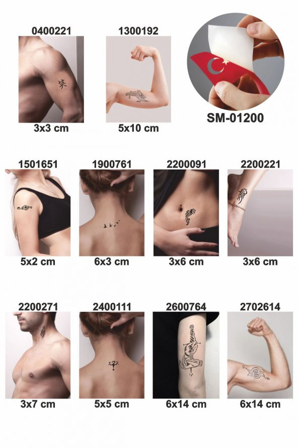 Çılgın Tasarımlar Geçici Dövme şablonları 10 Adet Kampanya Ürünü