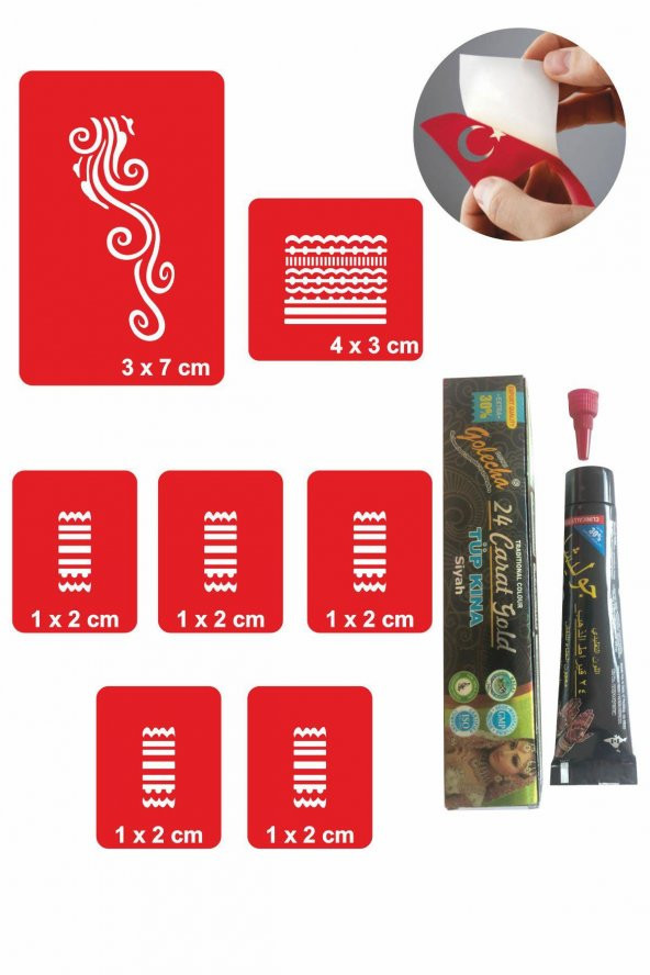 Zarif Bilek Şerit Hint Kınası ile Geçici Dövme Yapma Seti ürün görseli 1