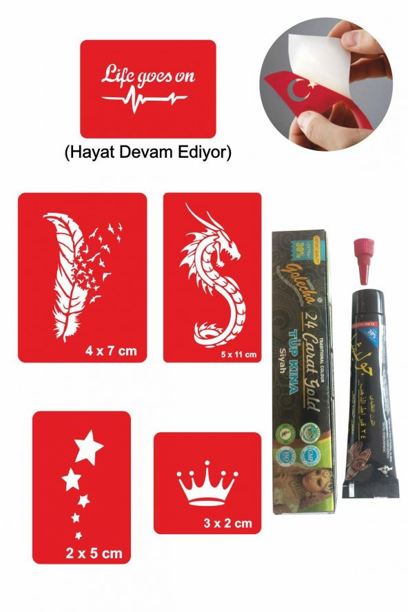 Favori Modeller Hint Kınası ile Geçici Dövme Yapma Seti ürün görseli 1