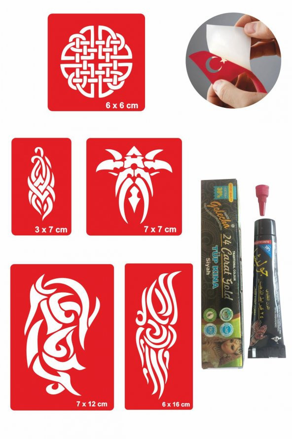 Triballer Hint Kınası ile Geçici Dövme Yapma Seti ürün görseli 1