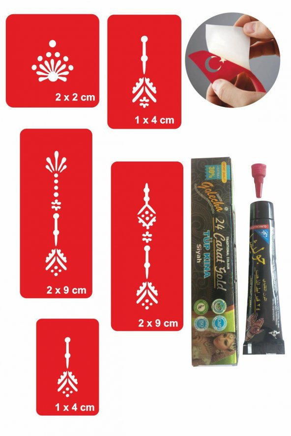 Zarif Çiçekler Hint Kınası ile Geçici Dövme Yapma Seti ürün görseli 1