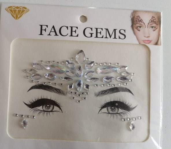 Kendinden Yapışkanlı Yüz Taşı Sticker Face Gems Model model 13 ürün görseli 1