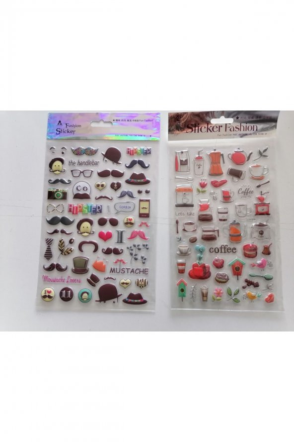 Çocuk Oyun Sticker Çıkarma Seti Bıyık Ve Kahve