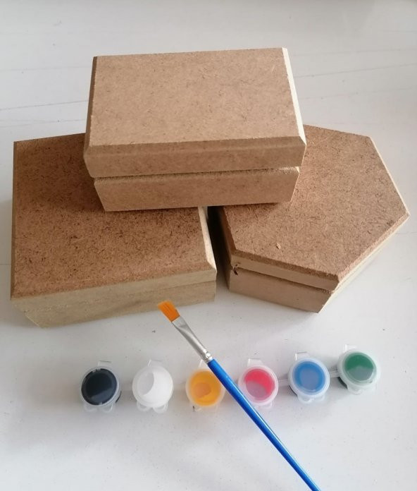 Ahşap Kutu Boyama Seti 5 Parça Boyanabilir Oyuncak