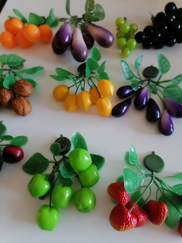 Magnetli Yapay Meyve Dalı 9 Adet Birden - 3