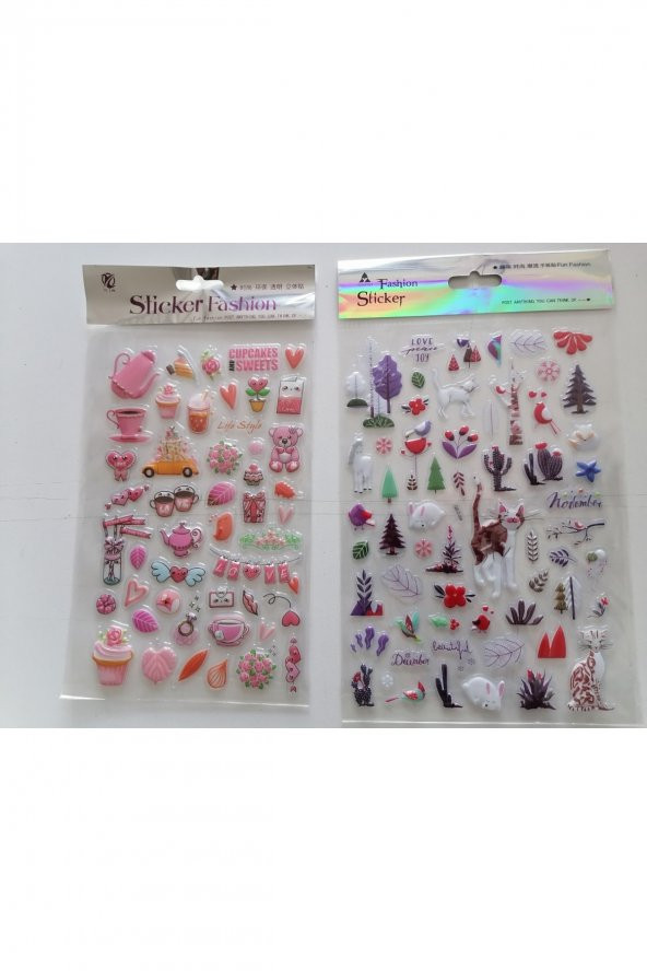 Çocuk Oyun Sticker Çıkarma Seti Pembe Kış