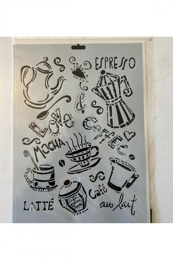Kahve Saati Plastik Baskı Süsleme Kalıpları Stencil Şablon