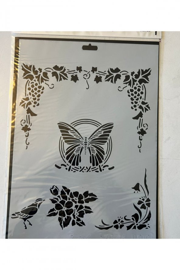 Kelebek Plastik Baskı Süsleme Kalıpları Stencil Şablon