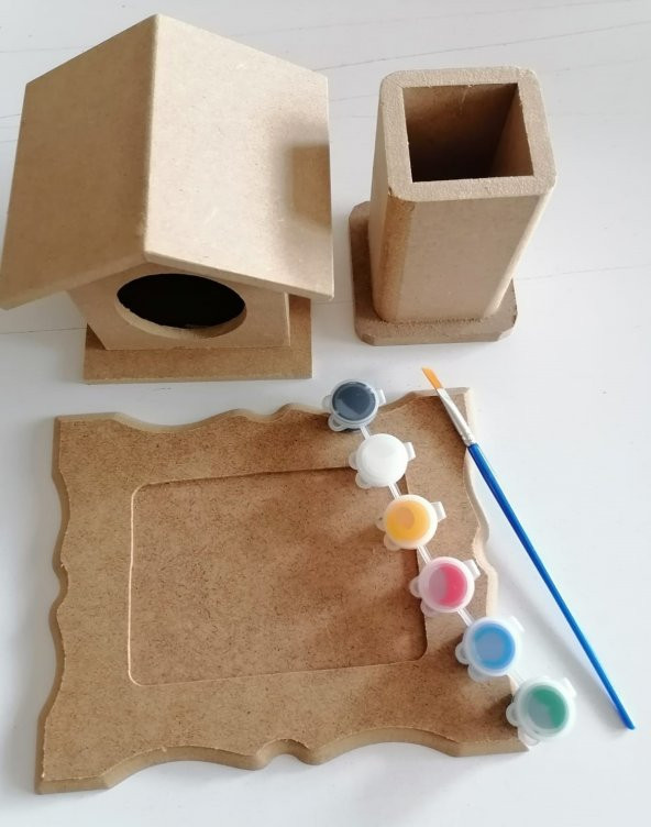 Ahşap Boyama Seti 5 Parça Boyanabilir Oyuncak