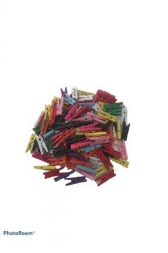 Renkli Mandal 2,5cm 100 Lü Renkli Mandal Fotoğraf Askı Mandalı