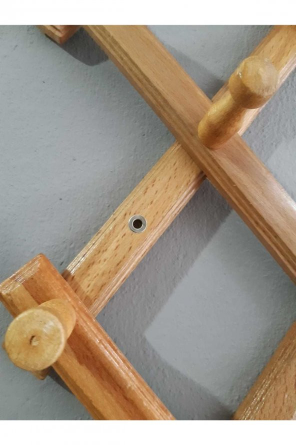 Katlanır Ahşap Askı Akordiyon Askı 13 Topuzlu - 3