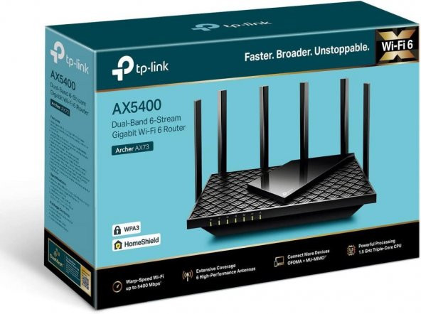 TP-Link Archer AX73, AX5400 Çift Bant Gigabit Wi-Fi 6 Yönlendirici - 8