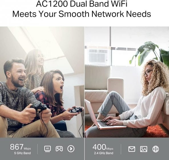 TP-Link Archer C64, AC1200 Mbps Kablosuz MU-MIMO WiFi Router - 4