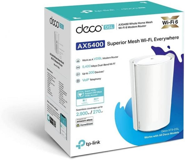 TP-Link Deco X73-DSL (1-pack) AX5400 Mbps VDSL Tüm Ev Mesh WiFi 6 Modem Router - 7