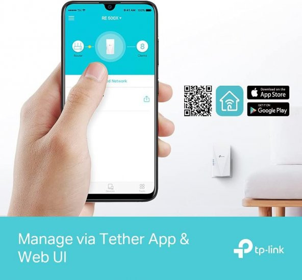 TP-Link RE500X, AX1500 Mbps OneMesh Wi-Fi 6 Menzil Genişletici - 7