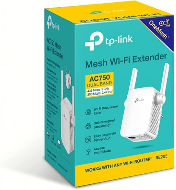 TP-Link RE205, AC750 Mbps Wi-Fi Menzil Genişletici - 4