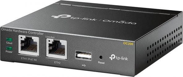 TP-Link OC200 Omada Hybrid PoE donanım kontrol cihazı, EAP serisi için, otomatik yedekleme, bulut hizmeti, mobil uygulama, tak ve çalıştır, metal gövde, gri metalik