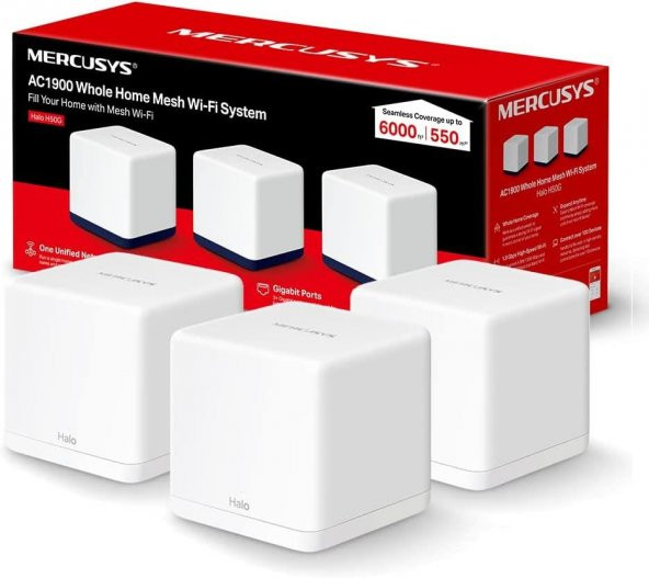 Mercusys Halo H30G(3-Pack), AC1300 Mbps Tüm Ev Mesh Wi-Fi Sistemi ürün görseli 1