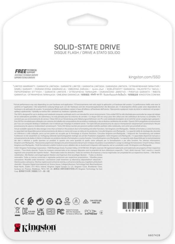 Kingston KC3000 SKC3000S/1024G 1 TB PCIe 4.0 x4 M.2 SSD - 3