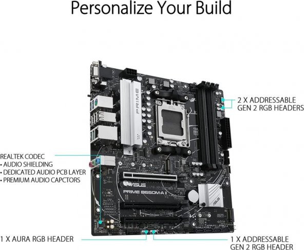 Asus Prime B650M-A II AMD B650 6400 MHz (OC) DDR5 Soket AM5 mATX Anakart - 4