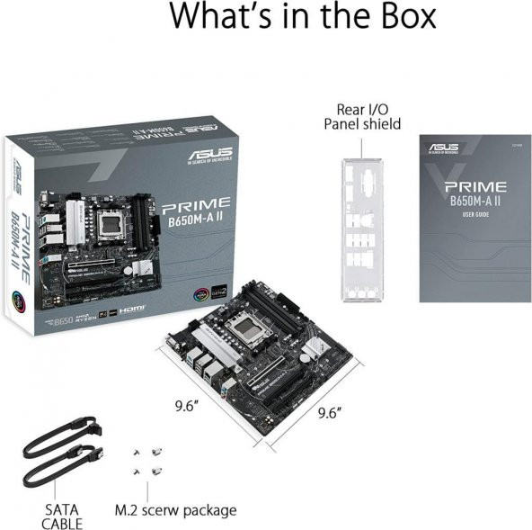 Asus Prime B650M-A II AMD B650 6400 MHz (OC) DDR5 Soket AM5 mATX Anakart - 6