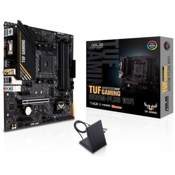 Asus TUF Gaming A520M-Plus WIFI AMD A520 4800 MHz (OC) DDR4 Soket AM4 mATX Anakart