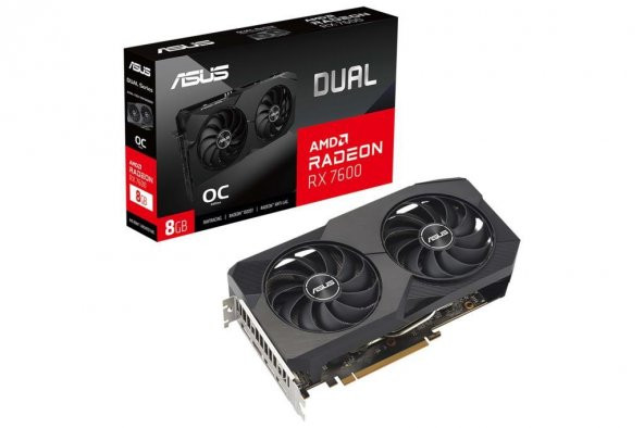 Asus DUAL-RX7600-O8G 8GB GDDR6 128Bit DP/HDMI PCI 4.0 Ekran Kartı