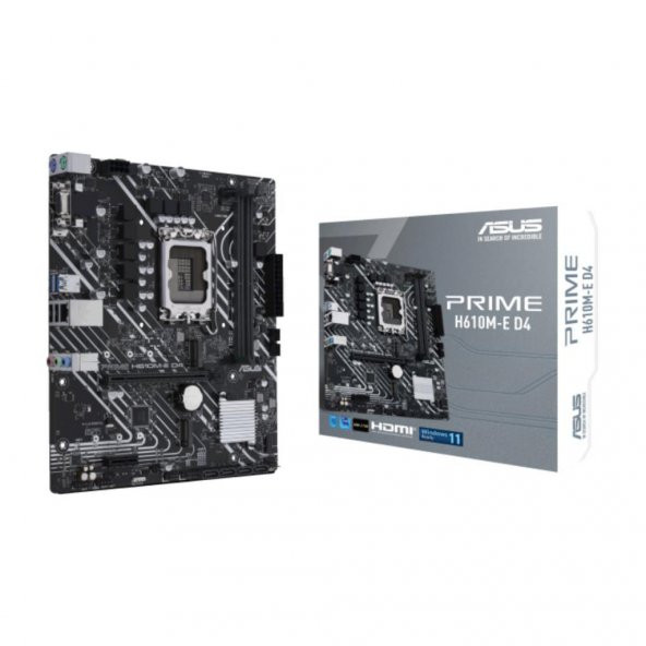 Asus PRIME H610M-E D4 B610 DDR4 M.2 DP/HDMI/VGA PCI 4.0 1700p Anakart