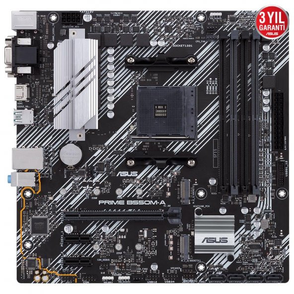 Asus PRIME B550M-A AMD B550 DDR4 USB3.2 HDMI/DVI/VGA PCI 4.0 AM4 Anakart - 2