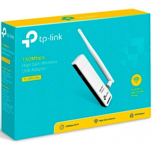 TP-LINK TL-WN722N 150Mbps KABLOSUZ USB ANTENLİ ADAPTÖR Ver:3.0 - 2