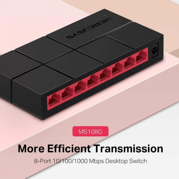 Mercusys MS108G, 8-Port 10/100/1000 Mbps Masaüstü Switch - 2