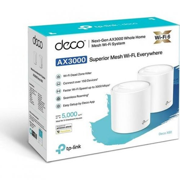 TP-Link Deco X60 (2-pack), AX5400 Mbps Tüm Ev Mesh Wi-Fi 6 Sistemi ( 2’li Paket ) - 3