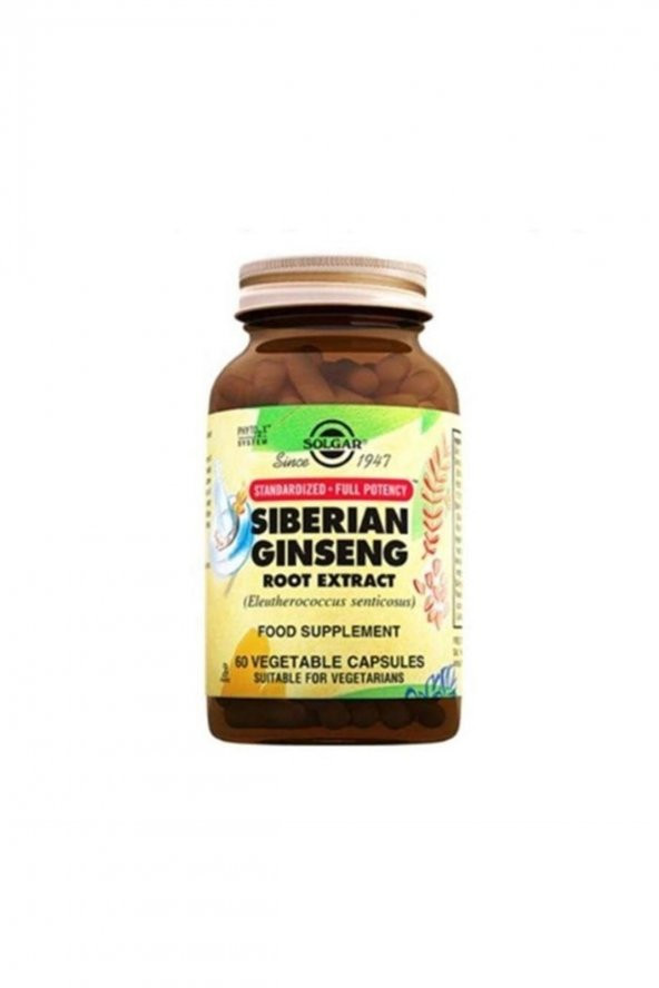 Solgar Siberian Ginseng Root Extract 60 Kapsül