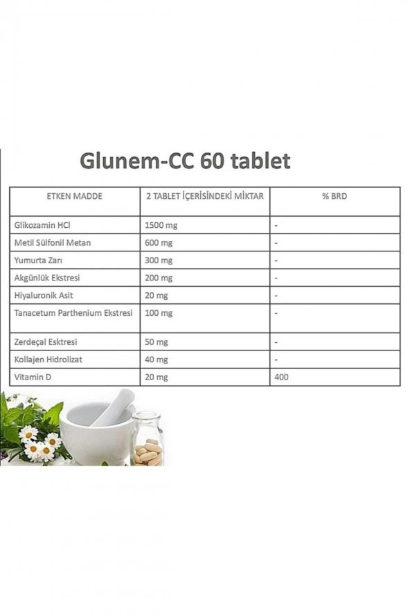 Glunem-cc 60 Glikozamin/Glucosamine Multivitamin Tablet - 2