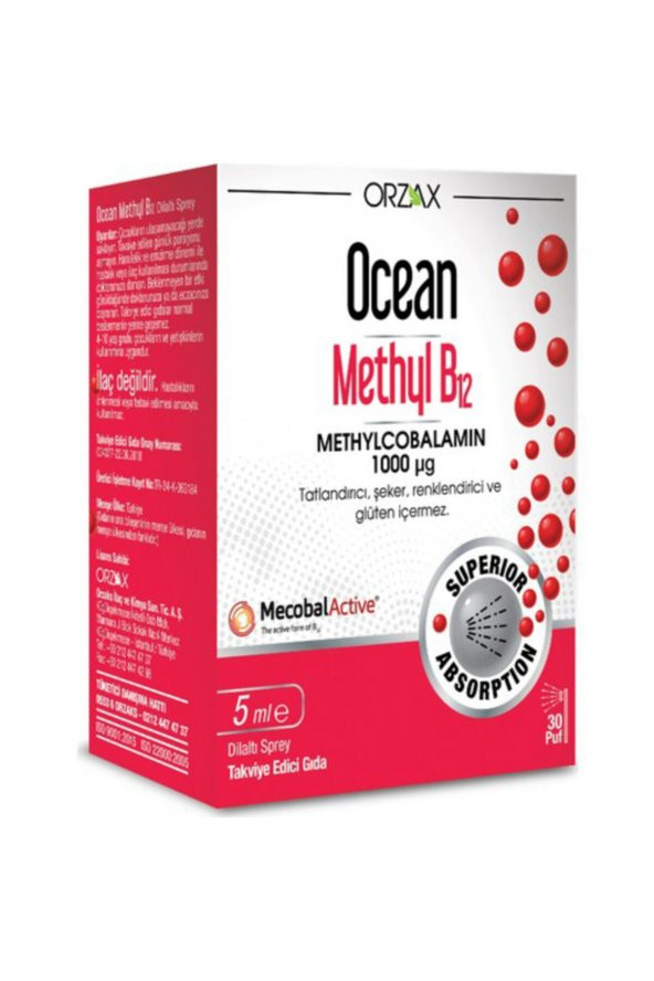 Ocean Methyl B12 Dilaltı Sprey 5 Ml Skt:12/2021
