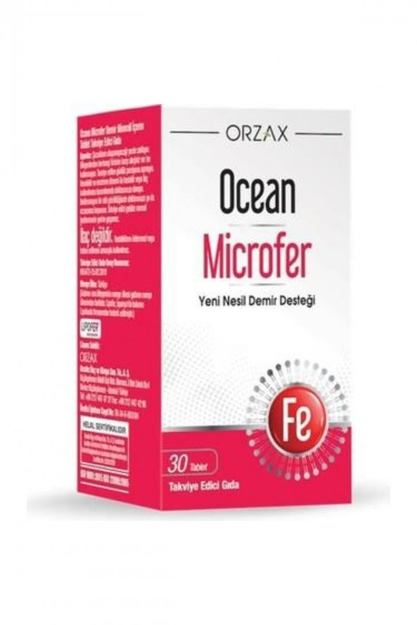 Orzax Ocean Microfer Takviye Edici Gıda 30 Tablet