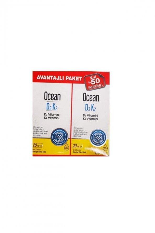 Ocean Vitamin D3k2 Damla 20 Ml 2li Avantaj Paket