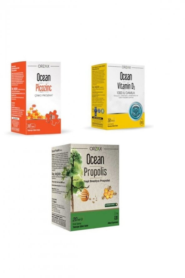 D3 Damla 1000 Iu 50 Ml+ocean Pıcozıng 30 Tablet+propolis Sprey 20 Ml