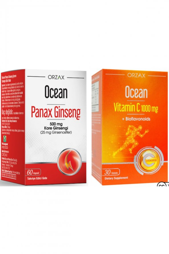 Panax Ginseng 500mg 60 Kapsül + Vitamin C 1000mg 30 Tablet