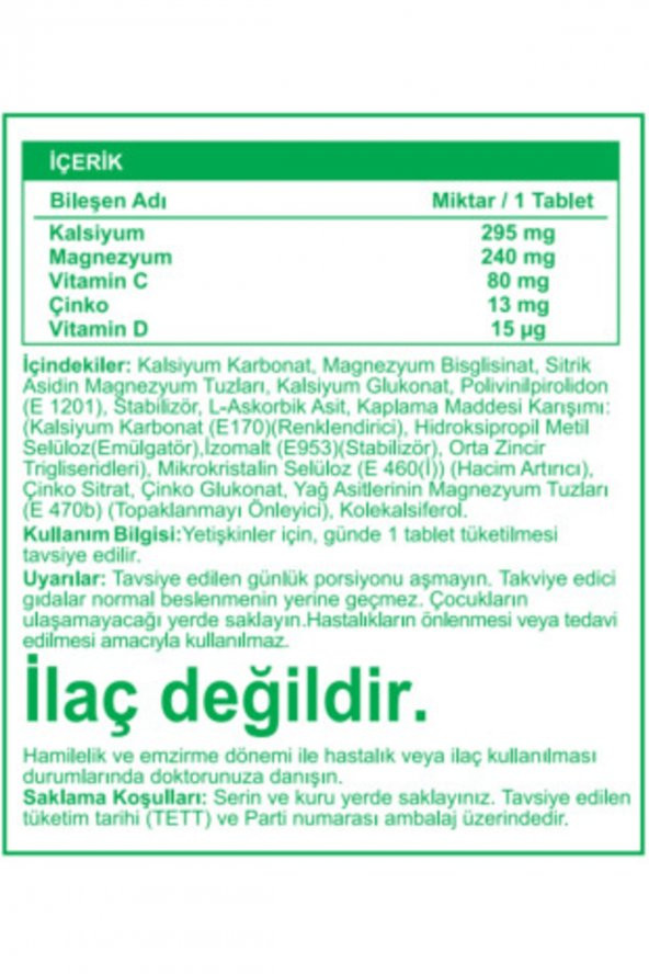 Kalsiyum Magnezyum Çinko D3 30 Tablet - 2